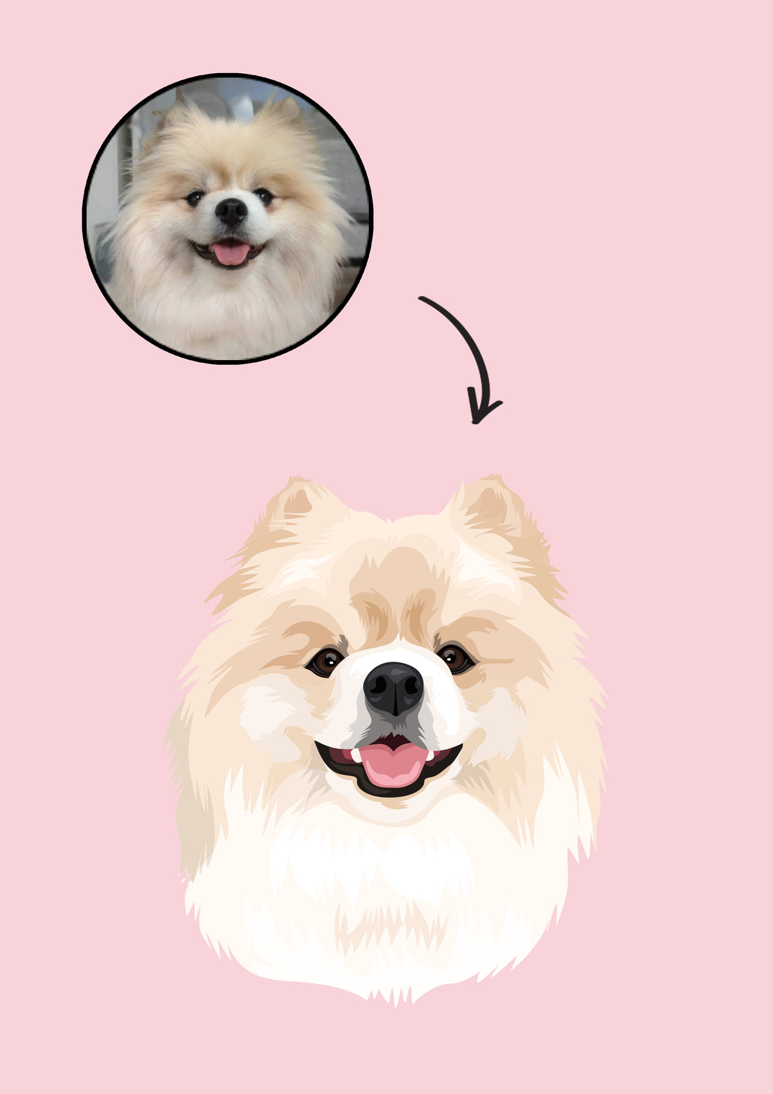 pomeranian custom pet portrait gift