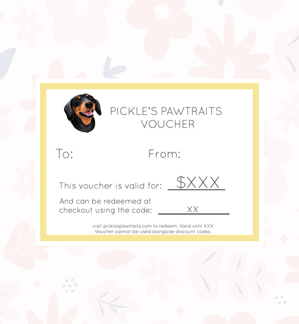 Pickle's Pawtraits Gift voucher