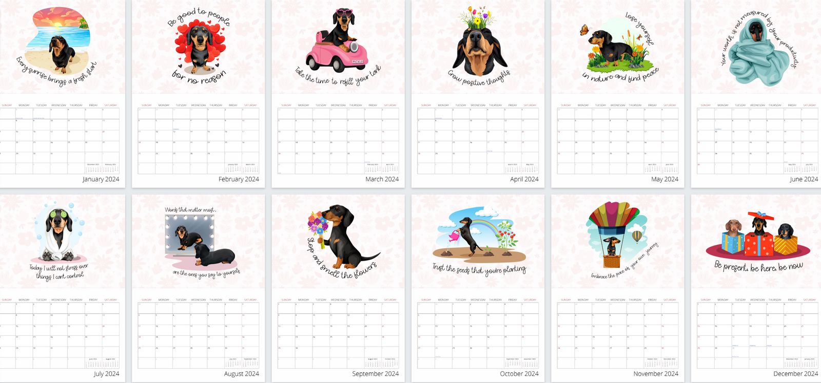 2024 Positive Pickle Calendar Pickle's Portraits